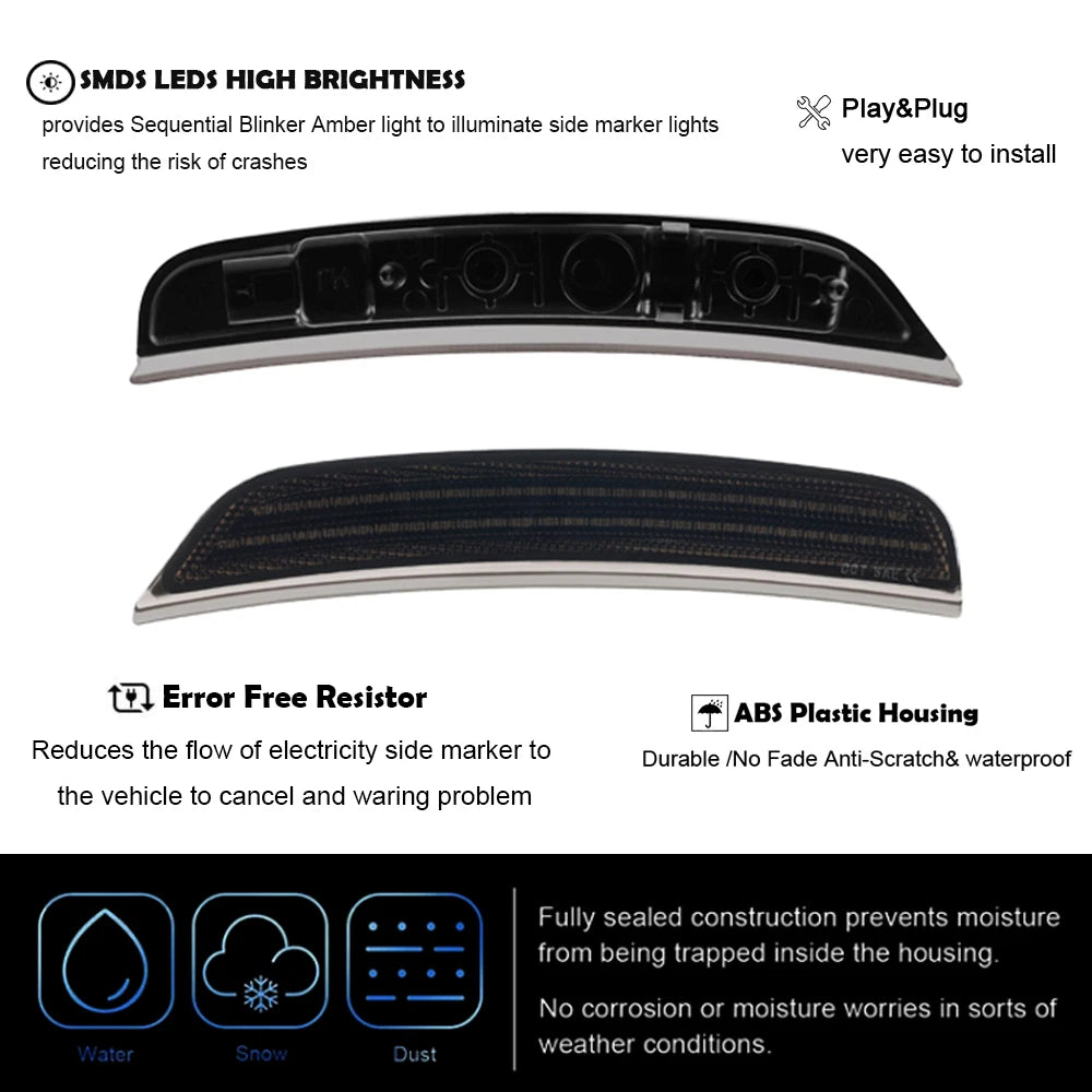 For Dodge Durango 2021-2025 Auto Parts 2PCS Smoked Lens Front
