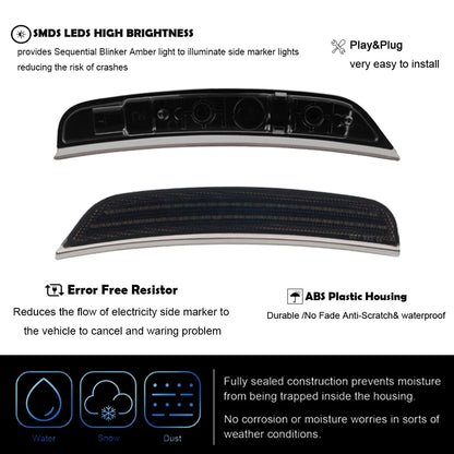 For Dodge Durango 2021-2025 Auto Parts 2PCS Smoked Lens Front