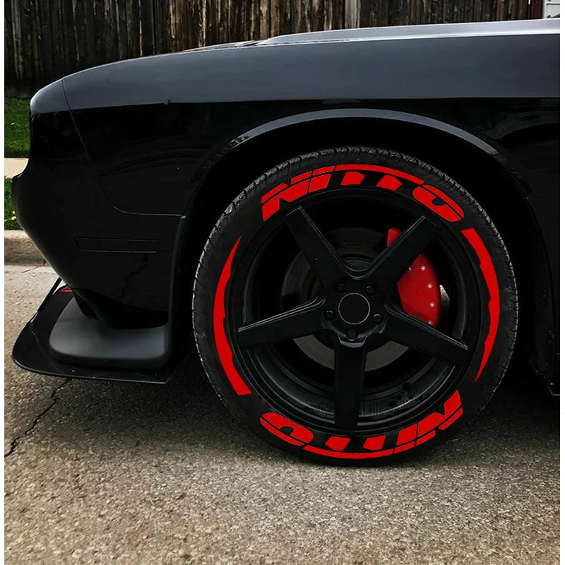 For 4 Tire Tire Letters Stickers Tyre Lettering Wheel Logo