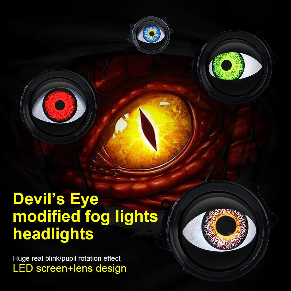 3-inch Devil's Eye Auto Accessories Headlight Led Lenses Retrofit Kits Assembly LED Car Dynamic Lights 12v with Remote C