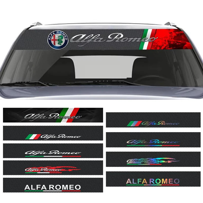 For Alfa Romeo Logo Stelvio Brera Carbon Fibre Color Windshield