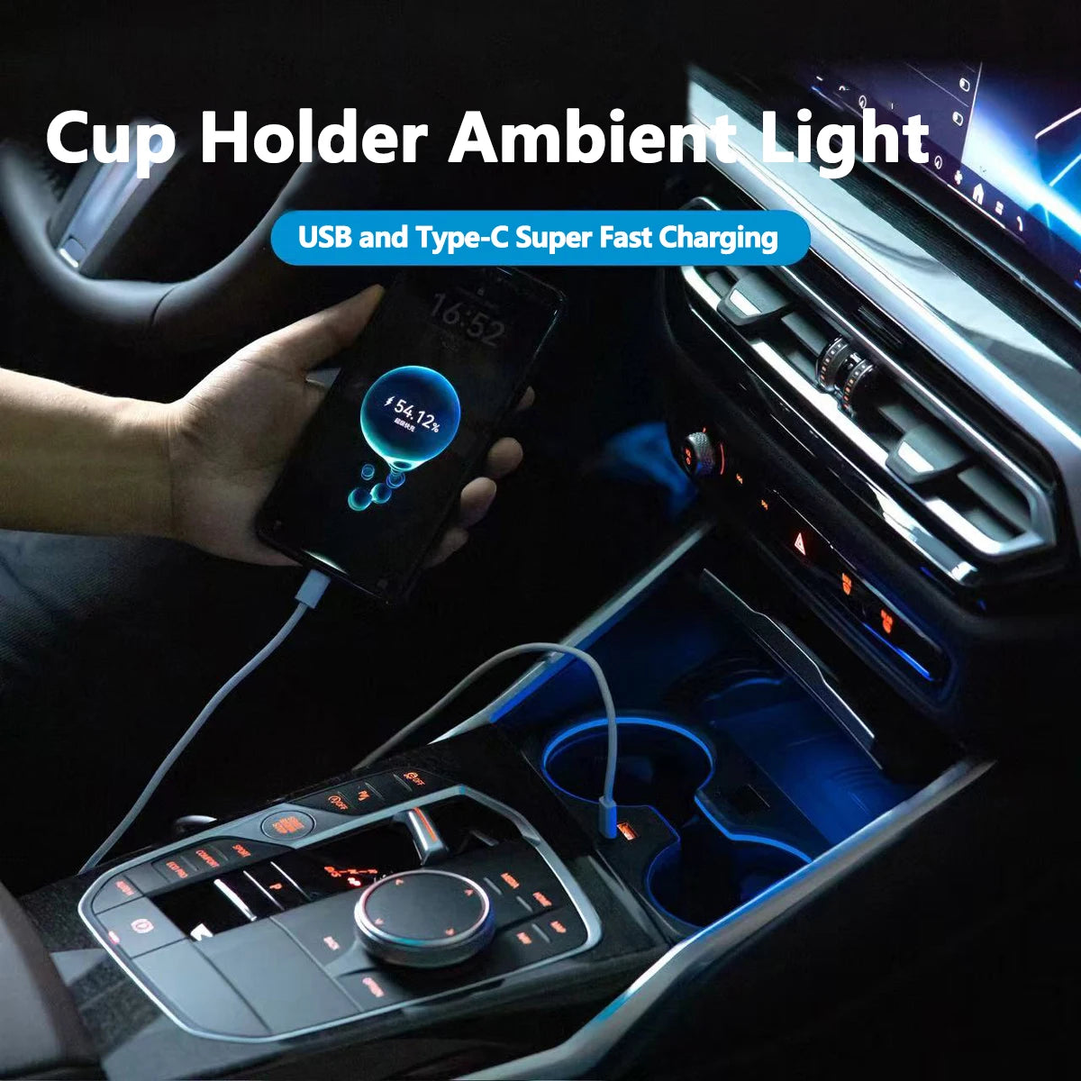For BMW 3 Series 5 Series Cup Holder Frame Ambient Interior