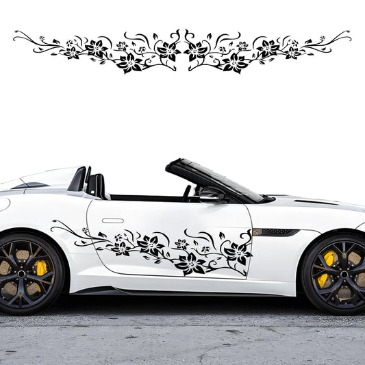 2PCS Art Design Floral Sticker Decal Side Body Wrap