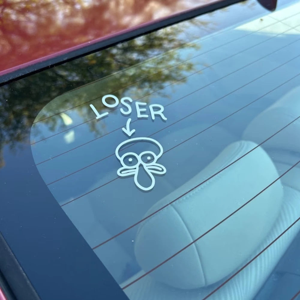 Squidward Loser Windows Sticker Fun Cartoon Decor Waterproof