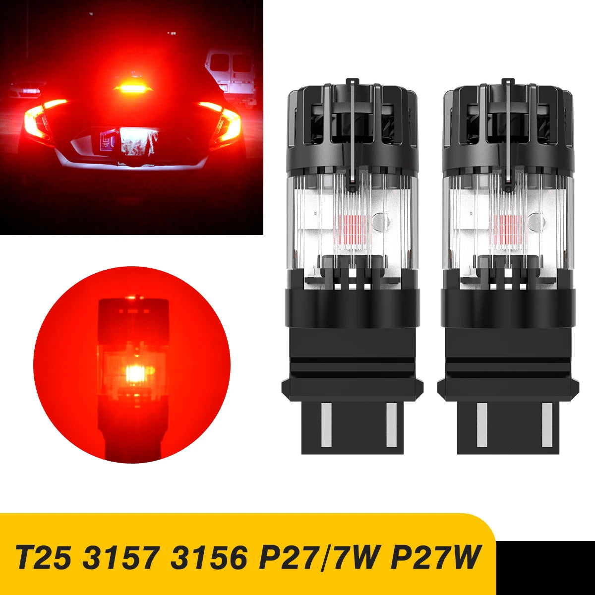 For BMW E63 E64 X1 E84 2PCS T25 3157 Canbus P27W P27 7W Super
