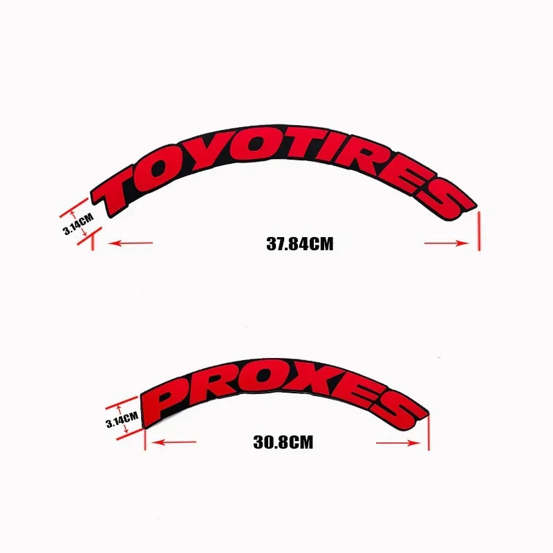For Racing Tires Of Tire Letter Stickers Toyotires Rubber 3D