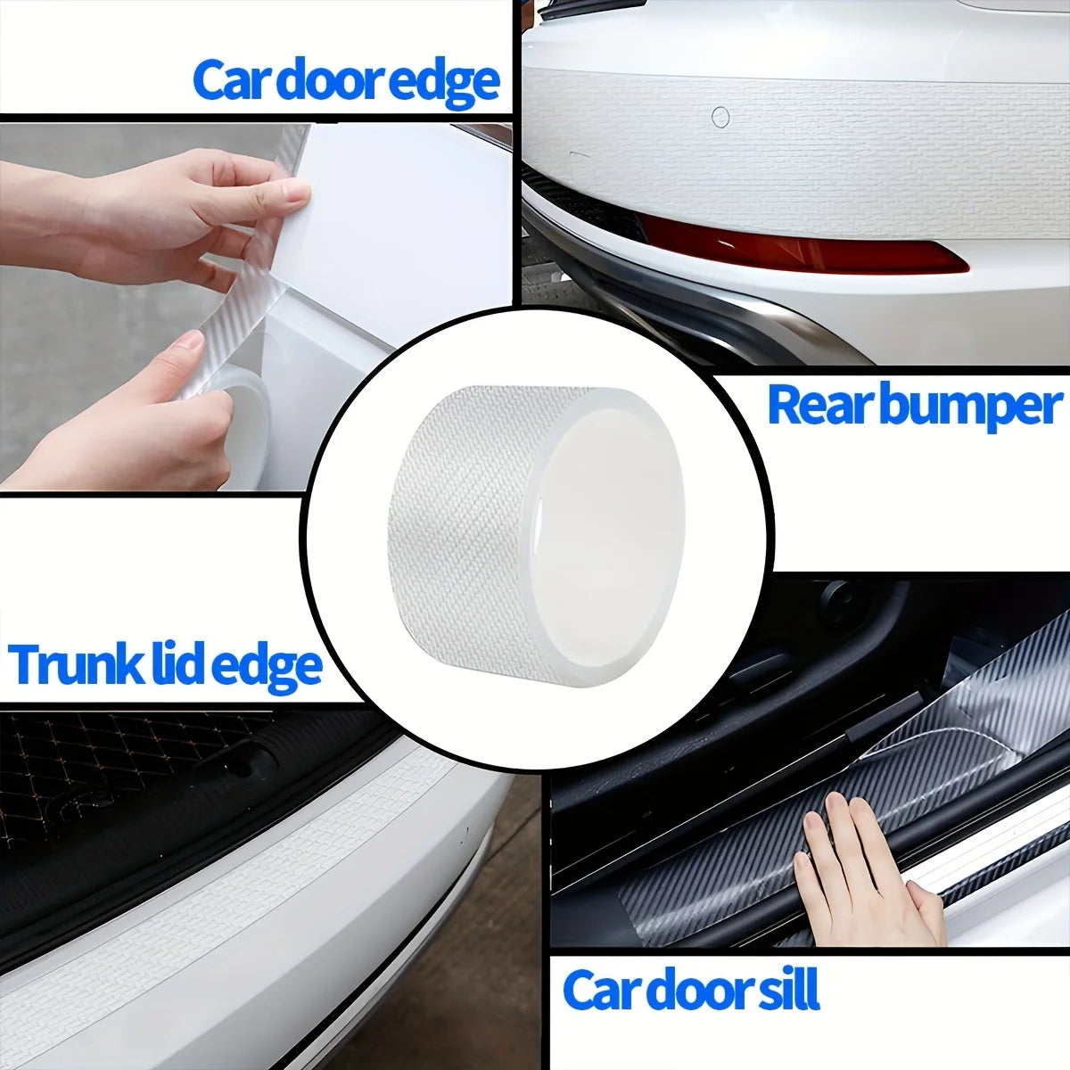 Carbon Fiber Door Edge Bumper Protector 3D Sticker Tape
