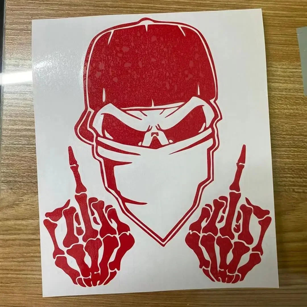 Sticker Window Decal Truck Outdoor Skull F U Middle