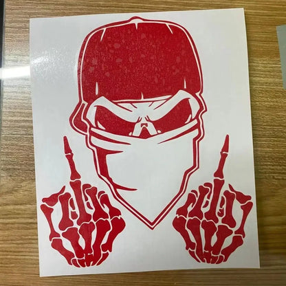 Sticker Window Decal Truck Outdoor Skull F U Middle