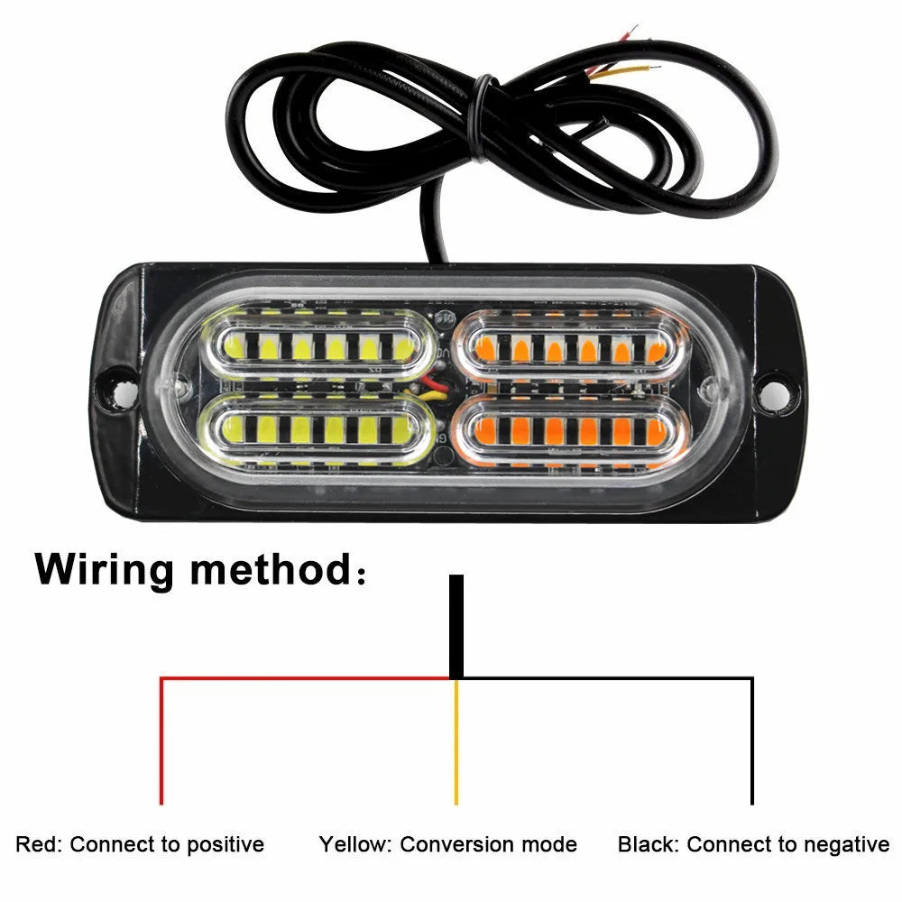 24SMD Strobe Warning 12V 24V Flash Truck Traffic Side