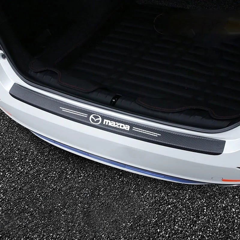 For Mazda 3 Bk Bl Bj Logo Door Carbon Fiber Sill Protector