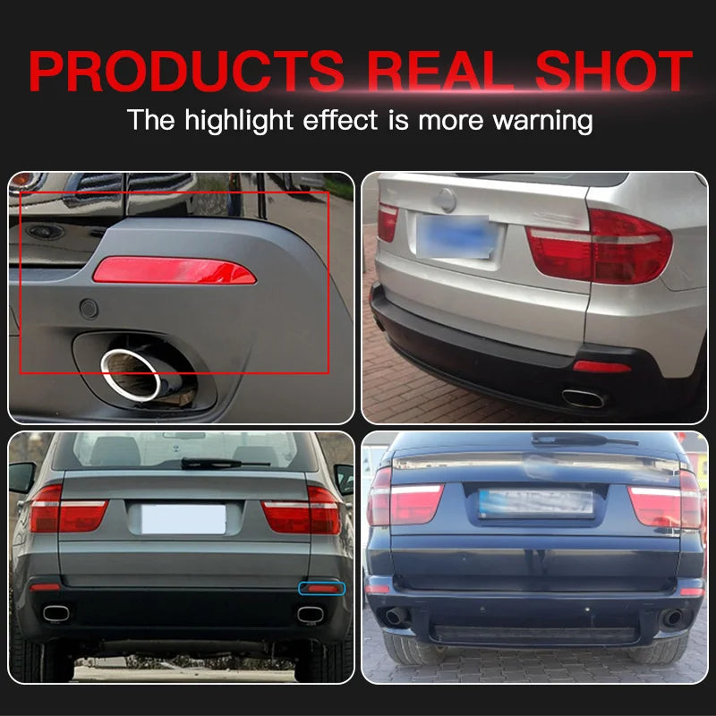 For BMW X5 E70 M 2006-2013 2PCS Red Rear Bumper Reflector Tail
