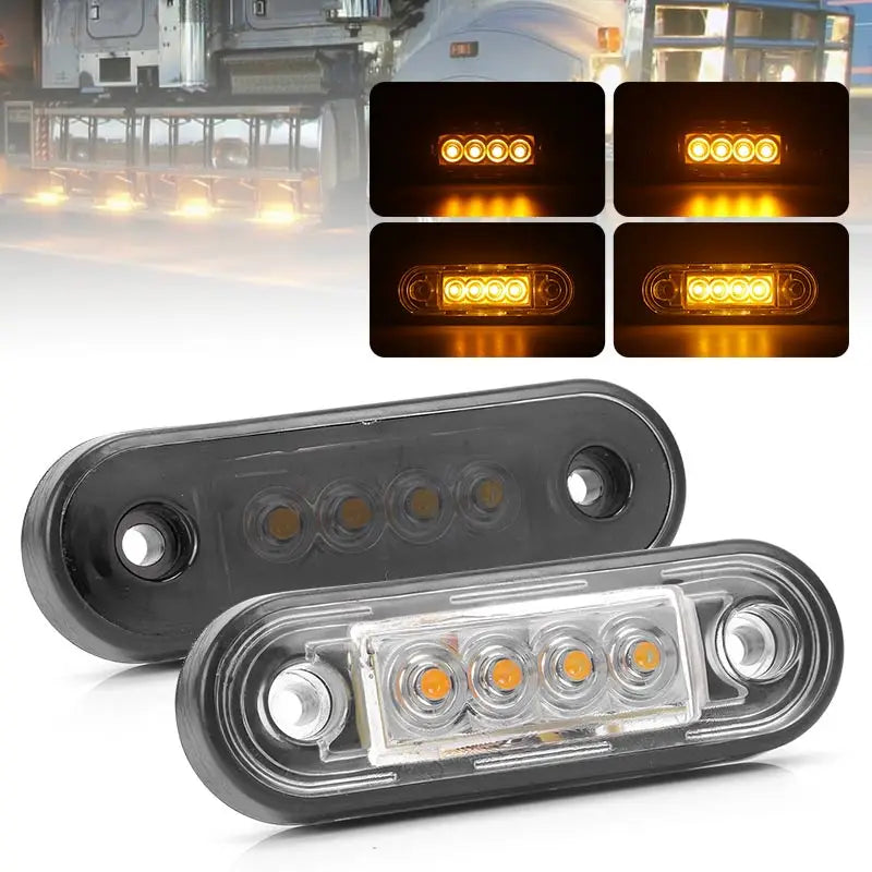 10PCS Amber Side Marker Turn Signal Indicator Flush Tail