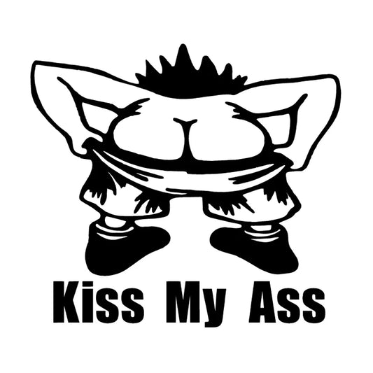 Personalized Kiss My Ass Stickers Funny Windshield Trunk Vinyl