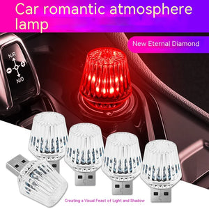 Cigarette Lighter USB Atmosphere MINI Colorful Night wiring-free