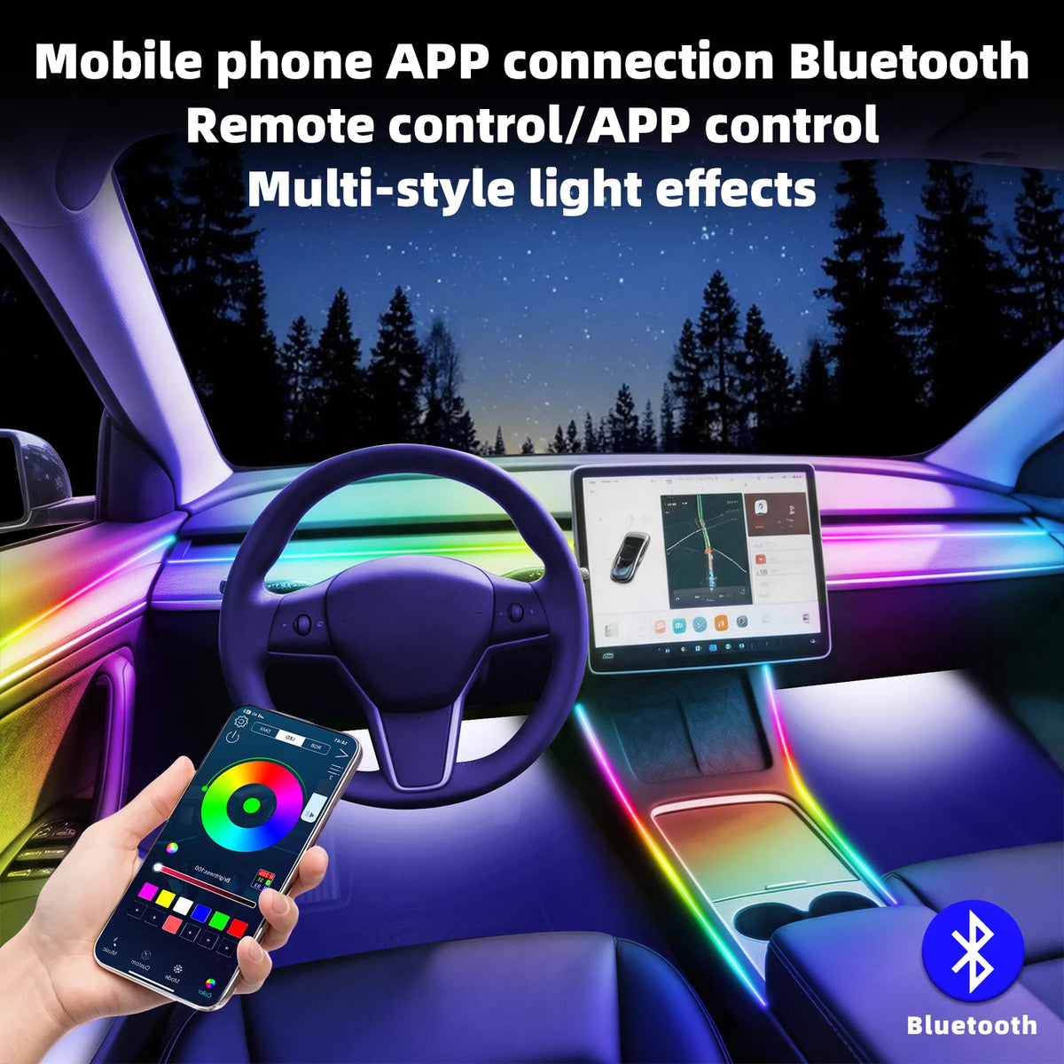 For Toyota Corolla 2021-2025 RGB 6 Ambient Lighting Kit Wifi