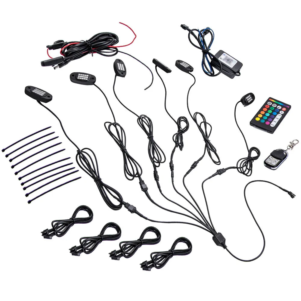 For Pickup ATV RGB Rock Pods APP Control SUV Truck X6 6PCS