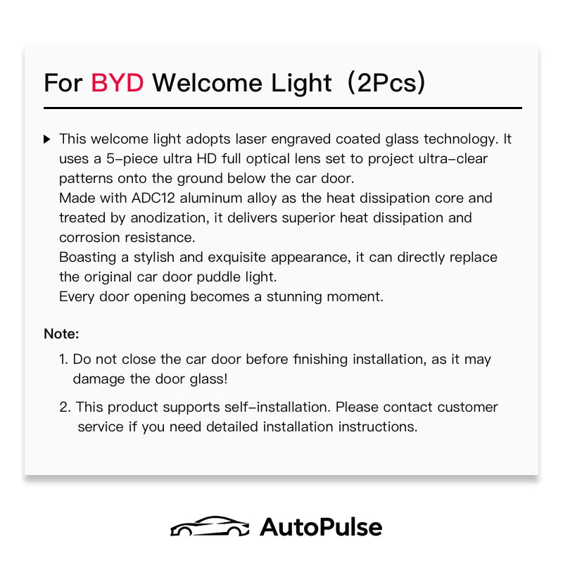 For BYD Song 2PCS Plus Song Pro Seal U Han Tang Hd