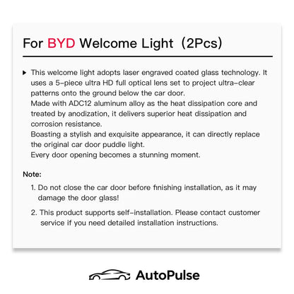 For BYD Song 2PCS Plus Song Pro Seal U Han Tang Hd