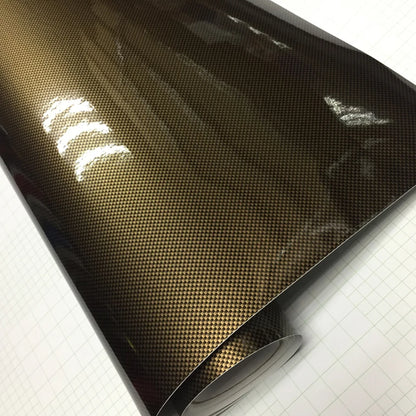 58x152cm Gold Square 2D Sticker Carbon Fiber Film Vinyl