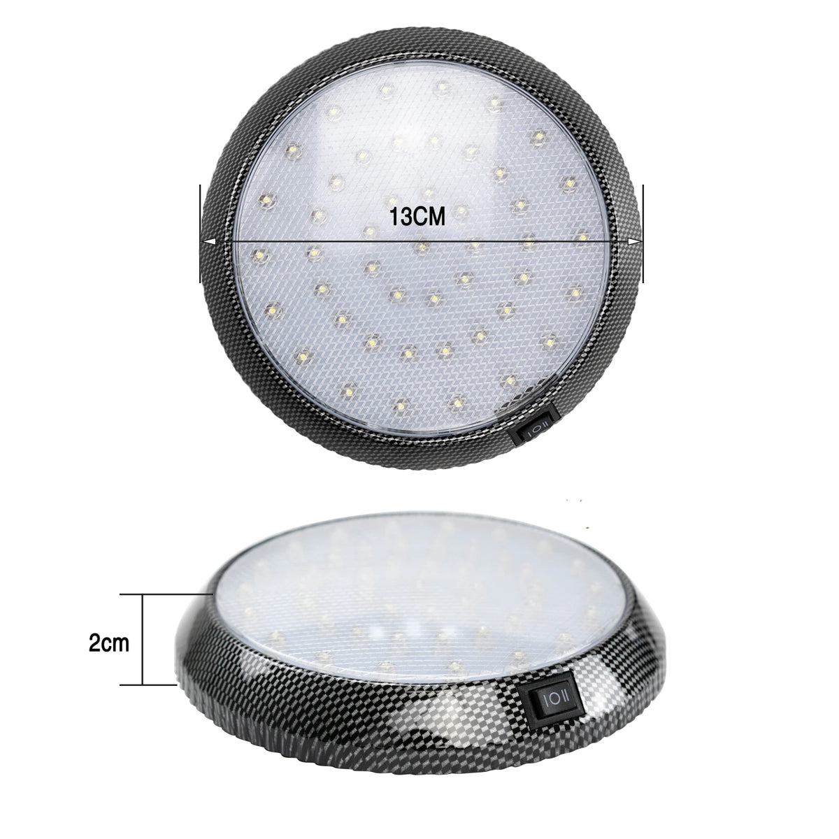 Chrome Interior Roof Ceiling Dome 12V White Courtesy Blinker