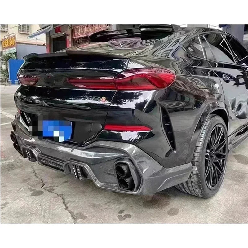 For BMW X6 G06 2019+ Carbon Fiber Back Lip Rear Bumper Diffuser
