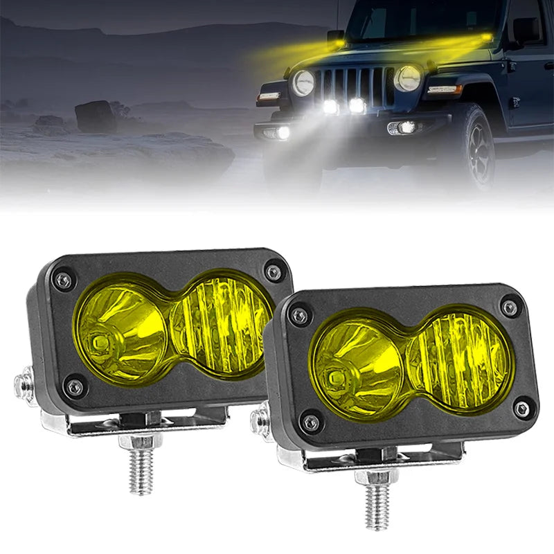 For Motorcycle Pickup Spotlight Inch Pod Driving Work Headlight