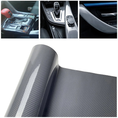 Grey 6D Carbon Fiber Vinyl Wrap Film Roll Door