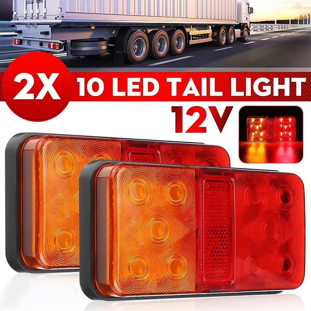 2PCS 10LED Rear Taillight 12V Turn Signal Indicator Stop