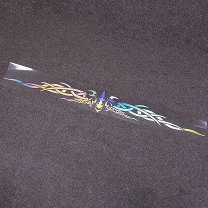 1PC Laser Reflective Wing Stripe Decal 98.5x11.8cm Vinyl Sticker