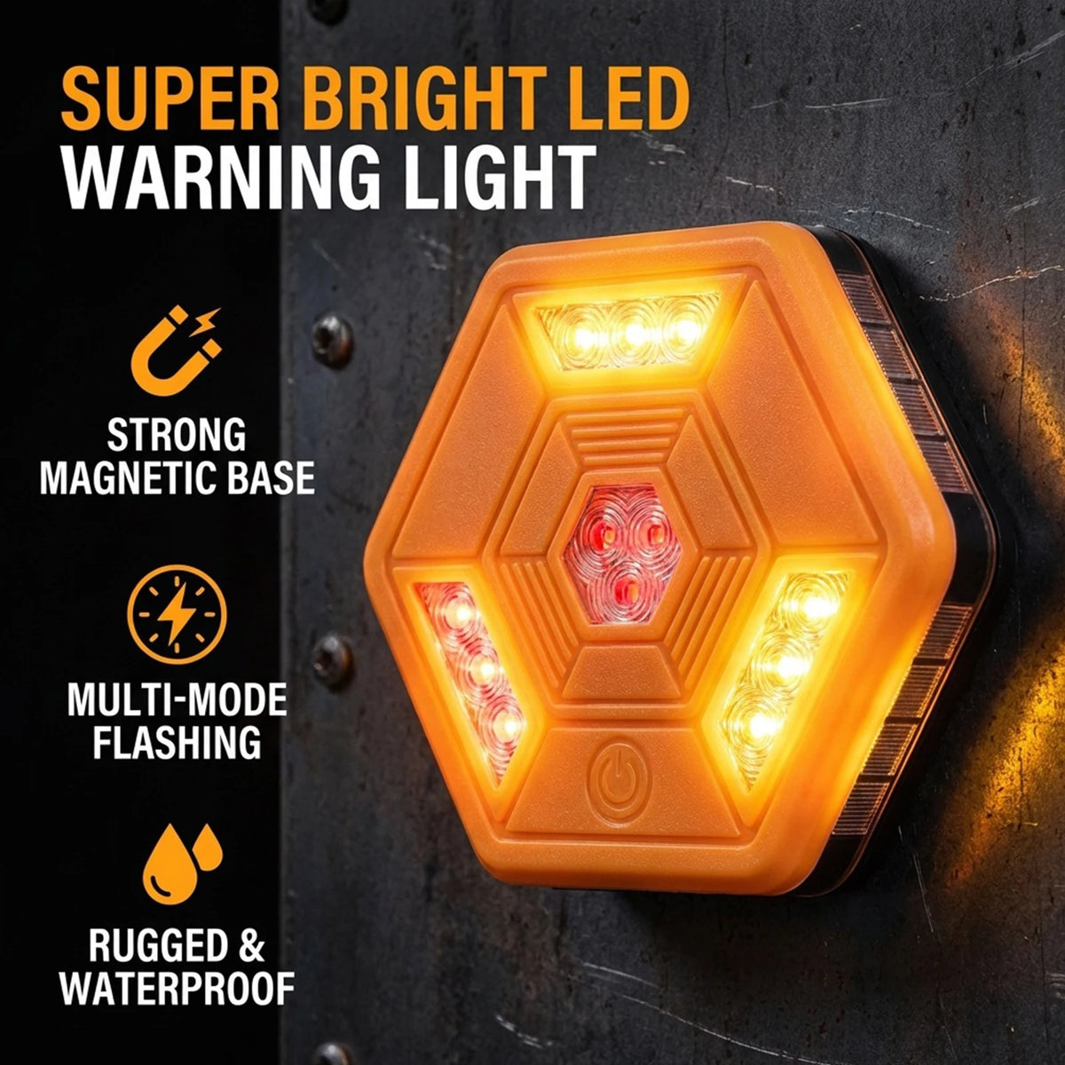 Orange Magnetic Road Flare Warning IP67 Waterproof Emergency