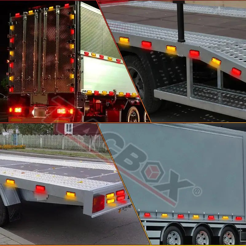 Inch Side Marker Clearance Amber Red Signal Indicator Tail