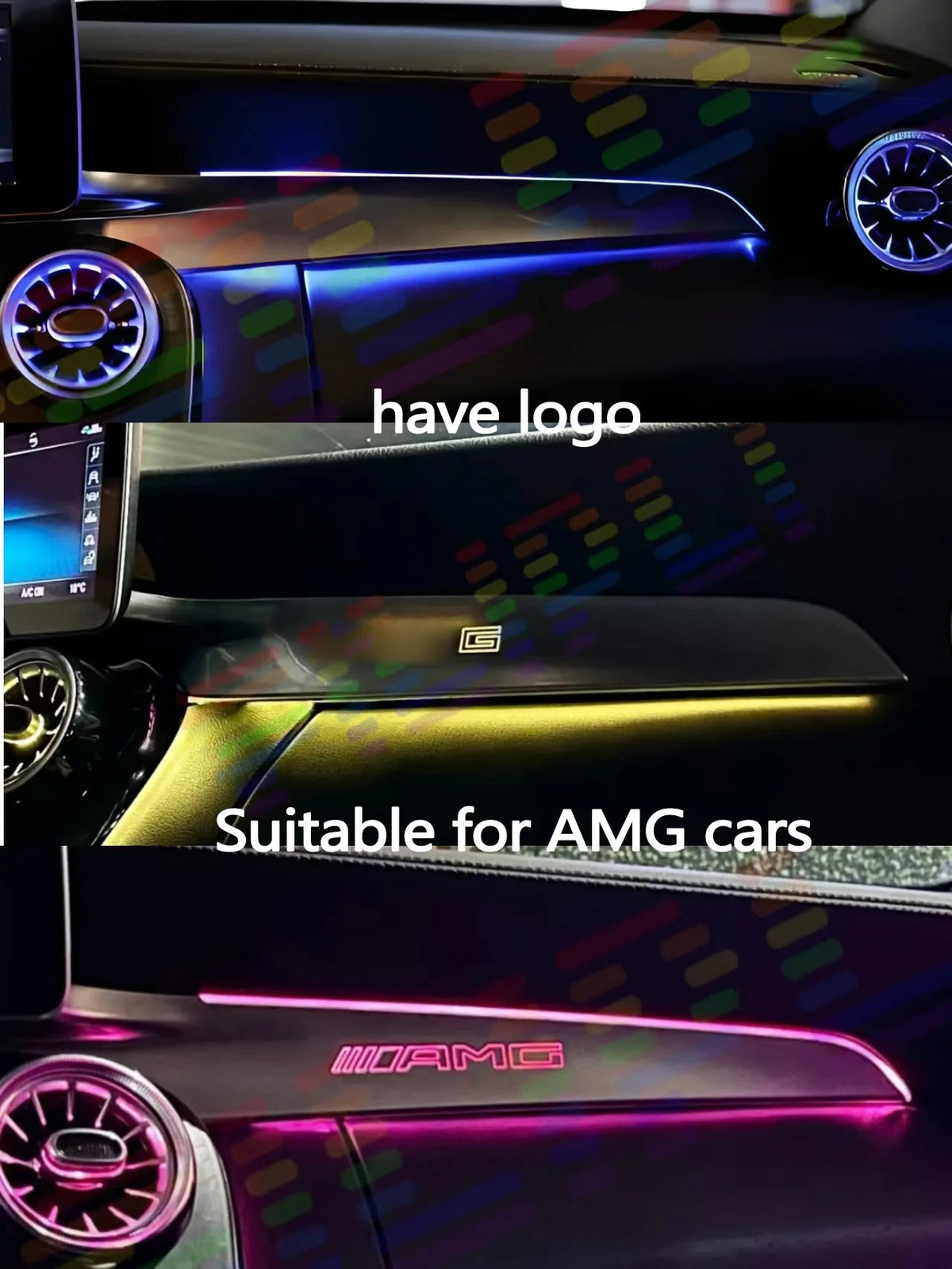 For Amg Passenger Fit Ambient Modification Colors W205 X253 Mb