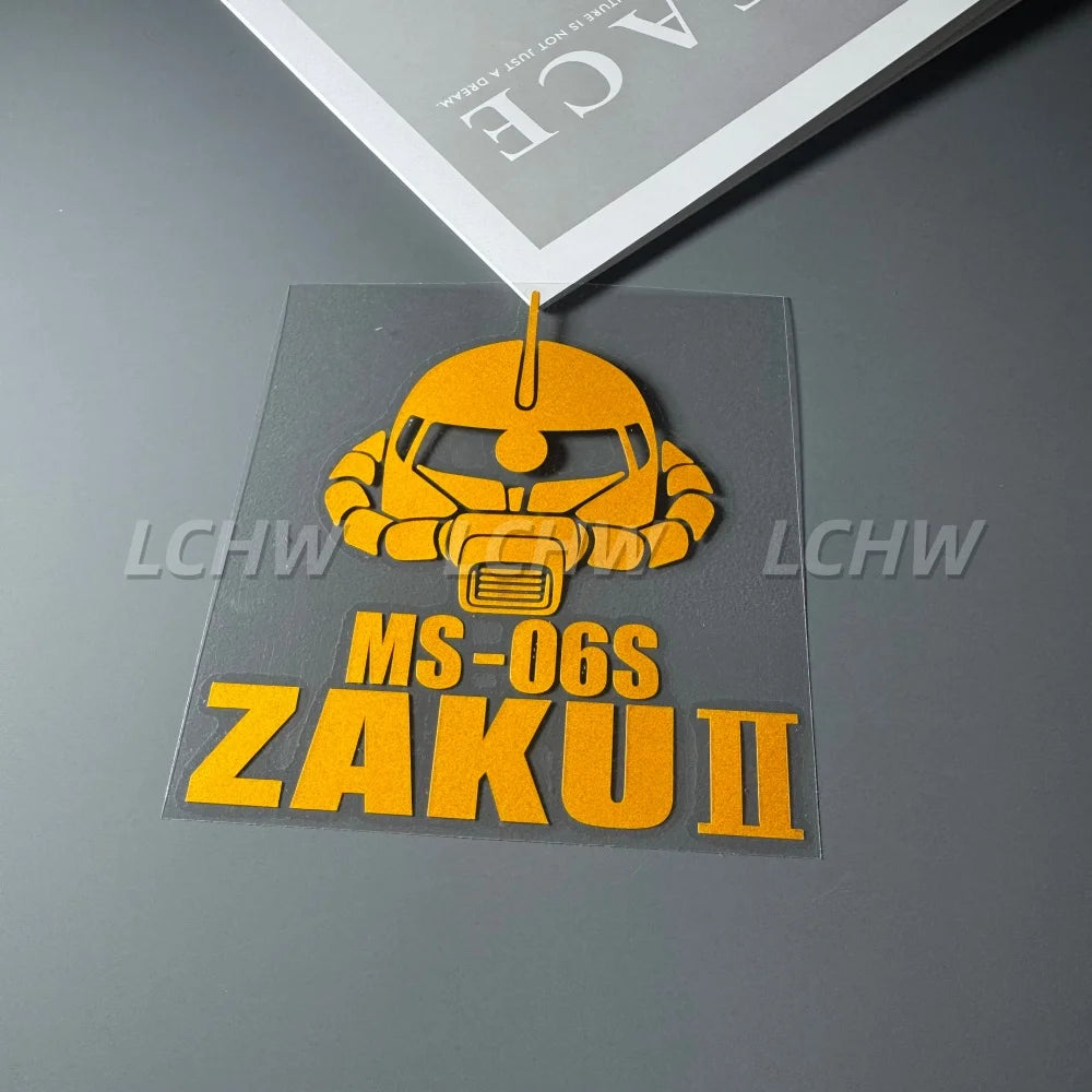 For Anime MS-06S Zaku Ii Motor Sticker Side Body Window Tail
