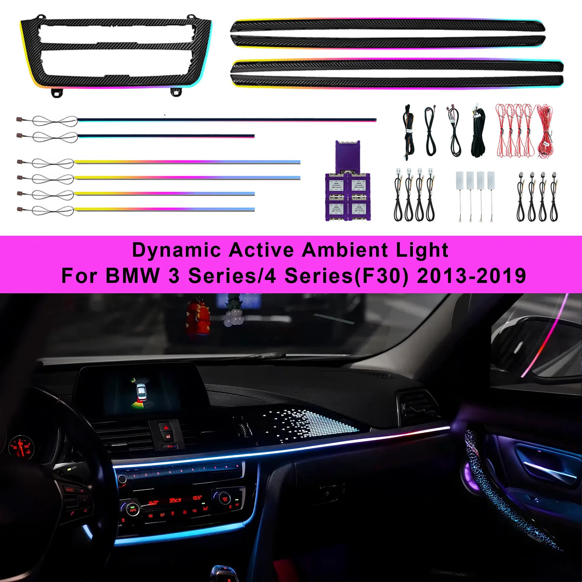 For BMW 3 4 Series F30 Cf Interior Atmosphere Ambient F32 F33