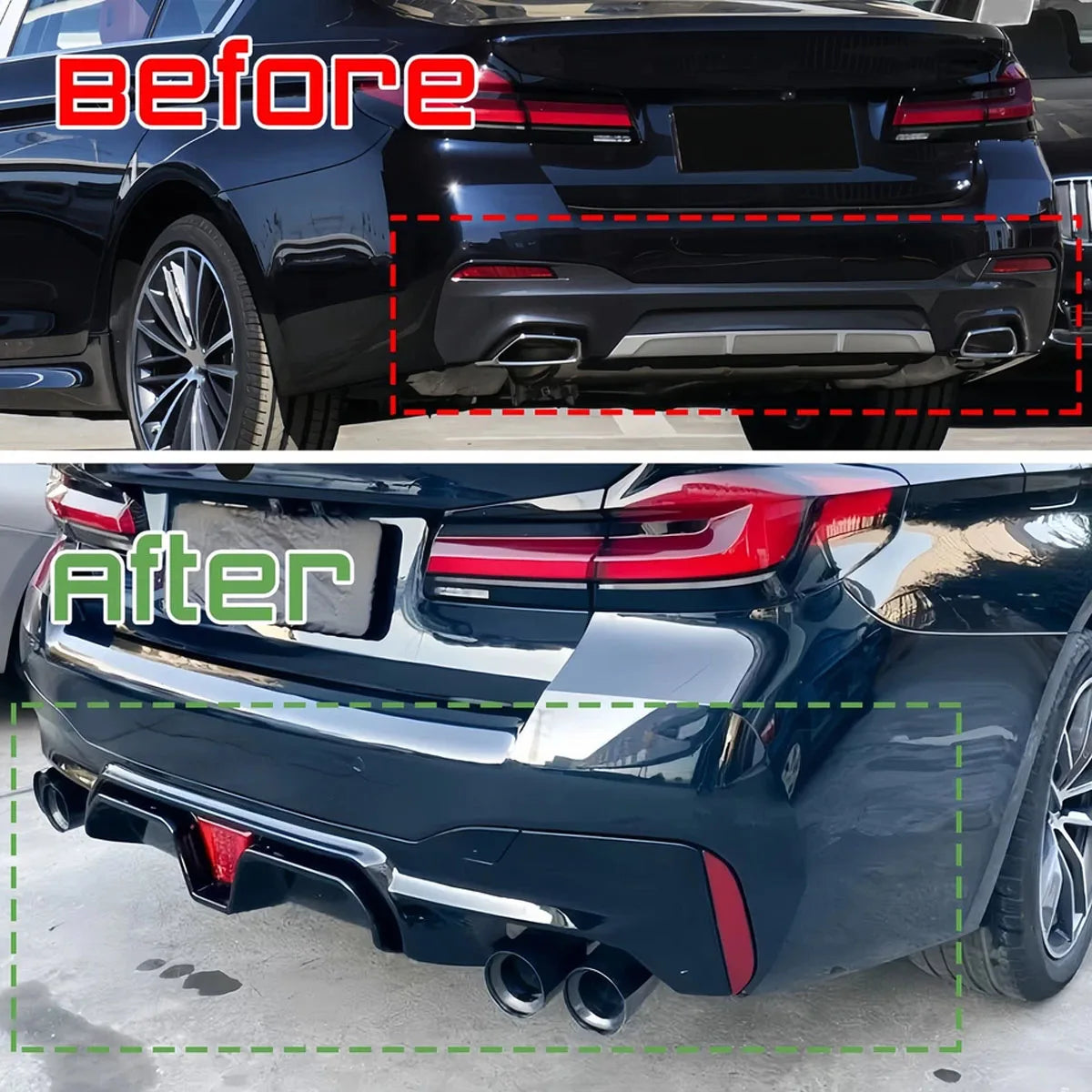 For BMW 5 Series G30 G31 Magickit Rear Bumper Diffuser Lip