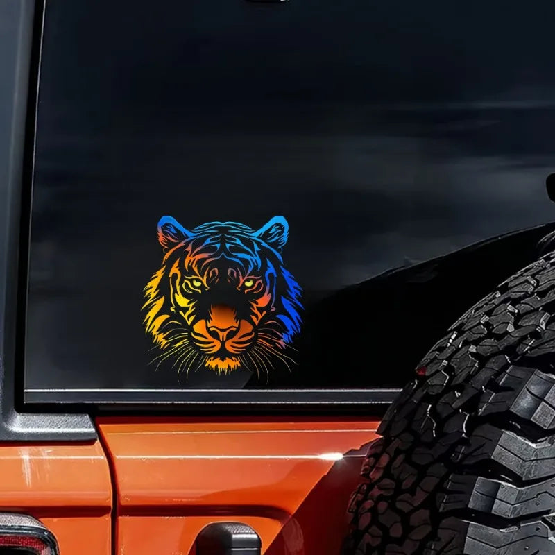 Multicolor Tiger Head Sticker Waterproof scratch-resistant Cars
