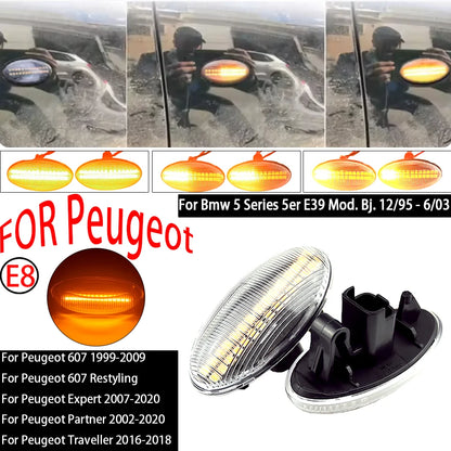 For Peugeot Citroen C1 C2 C3 Dynamic Fender Turn Signal C5 C6