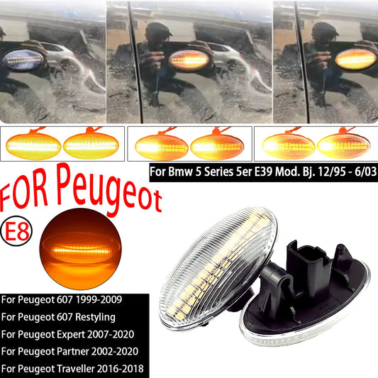 For Peugeot Citroen C1 C2 C3 Dynamic Fender Turn Signal C5 C6