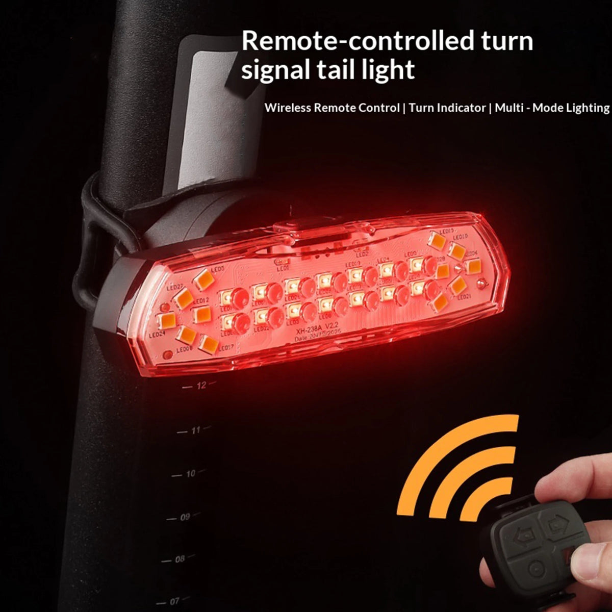 For Outdoor Travel Cycling Waterproof Turn Signal Taillight