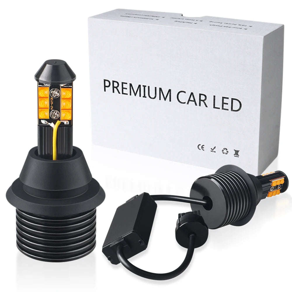 2PCS Drl Turn Signal In Canbus No Error two-color