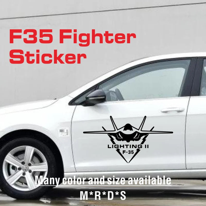 F35 Fighter Design Window Reflective Sticker Waterproof Bumper
