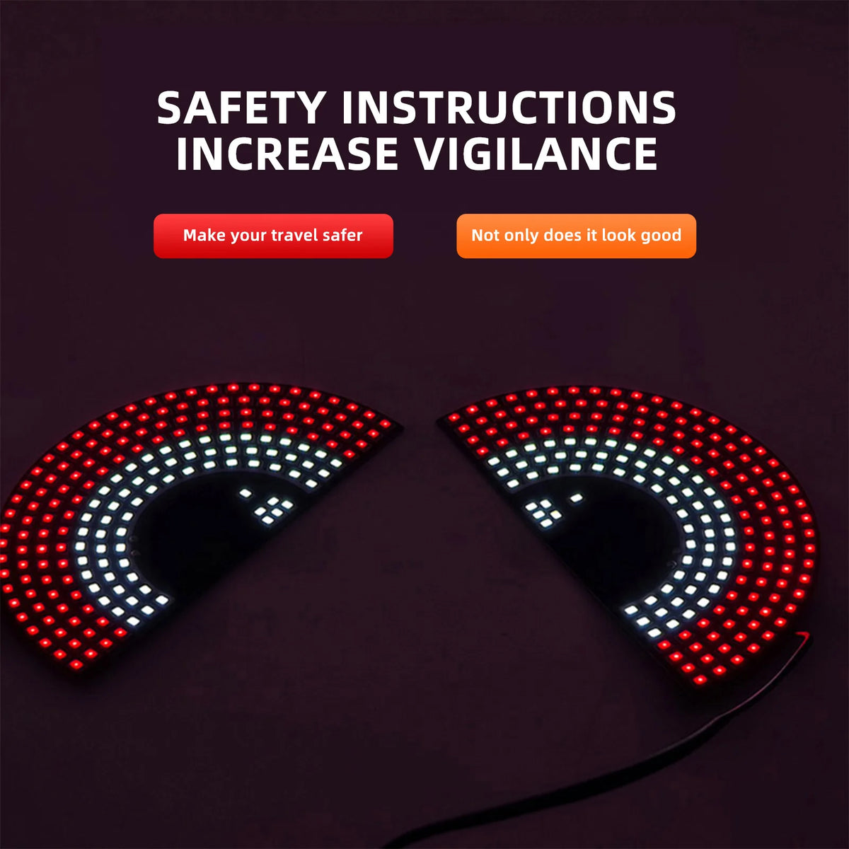 LED Decorative Light Panel For Cars Trucks & Vans Cartoon Eye Face Warning Strobe Light Anti-Collision Pattern Brake Tai