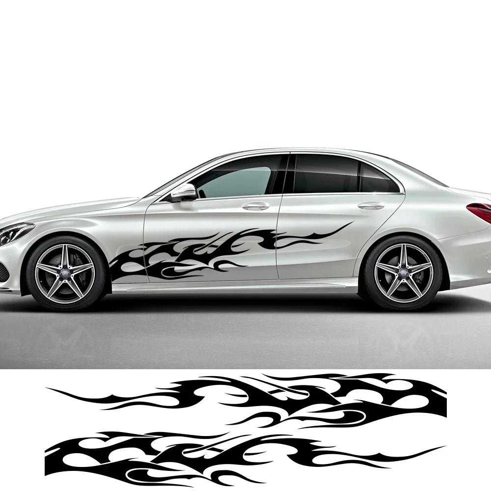 For All Pieces Vinyl Flame Pattern Sports Body Side Stickers Are