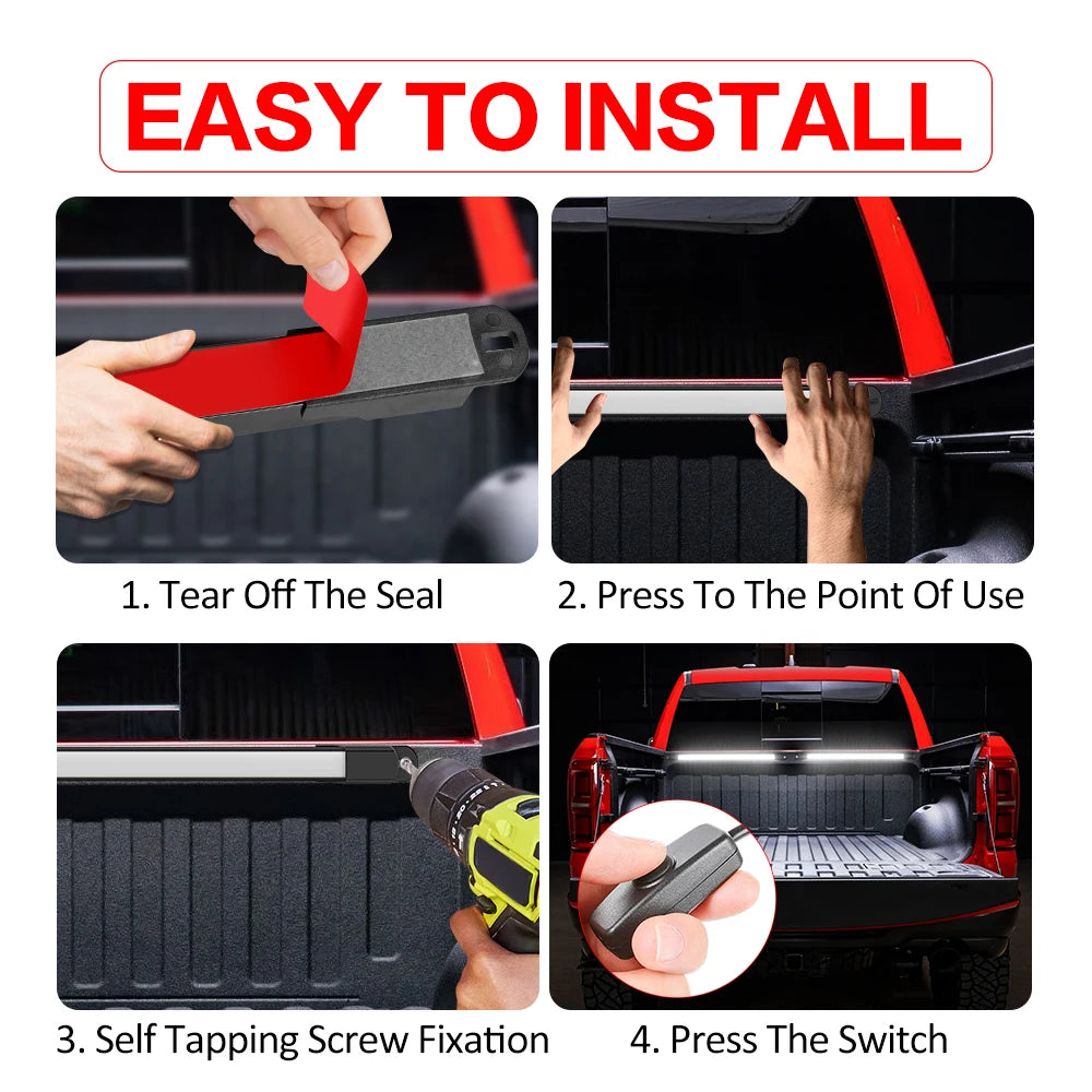 2IN1 Truck Bed Kit 132 White Pickup Lighting Rear