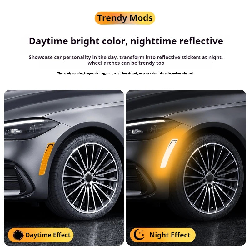2PCS Wheel Eyebrow Reflective Sticker Visibility Safety Tape
