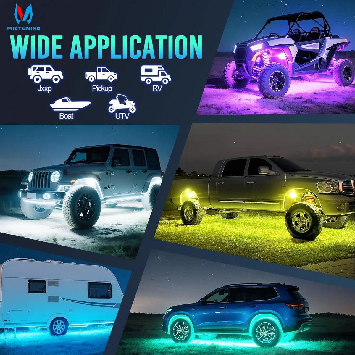 Mictuning 8pods C1 Rgbw Rock Offroad APP Control Underbody