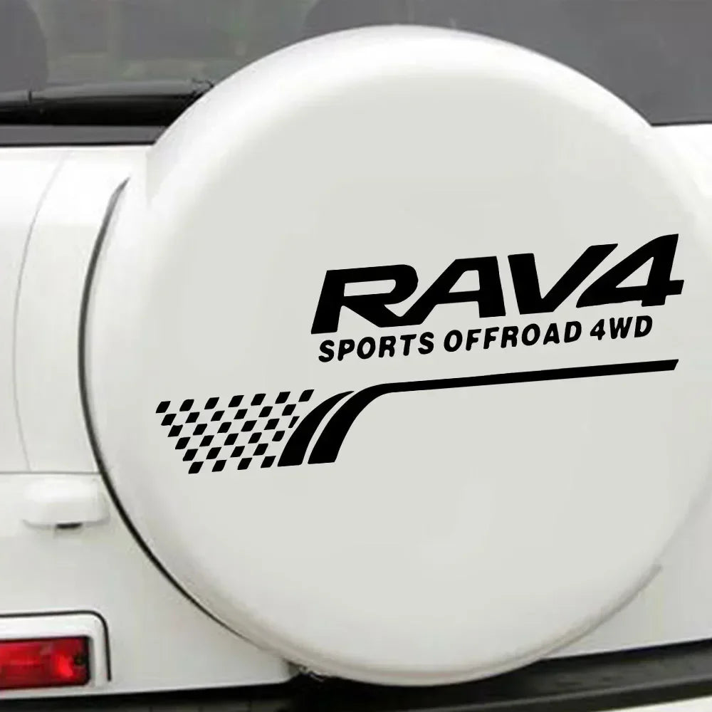 For Rav4 Spare Tire Decal Creative Sticker off-road Racing