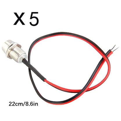 5PCS 8MM Warning Indicator Dc 12V Pilot Panel Dash