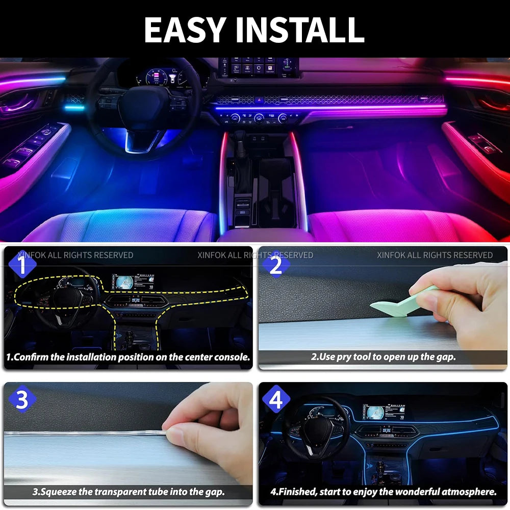 Ambient Color Acrylic Strips 110CM Full Colors RGB Interior